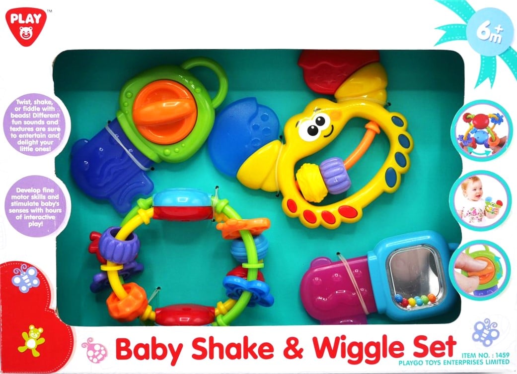 Playgo Baby Shake and Wiggle 4-teiliges Set mit verschiedenen Geräuschen
