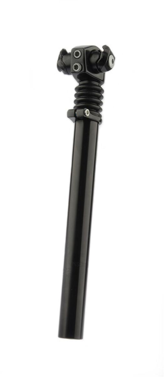 Postmoderne gefederte Sattelstütze PM-207 350 27,2, glänzend schwarz