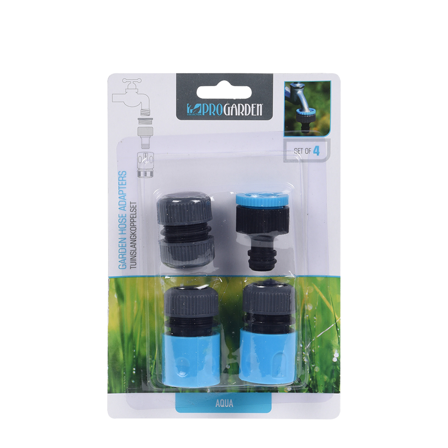 Pro Garden Gartenschlauch-Adapter-Set 4-teilig