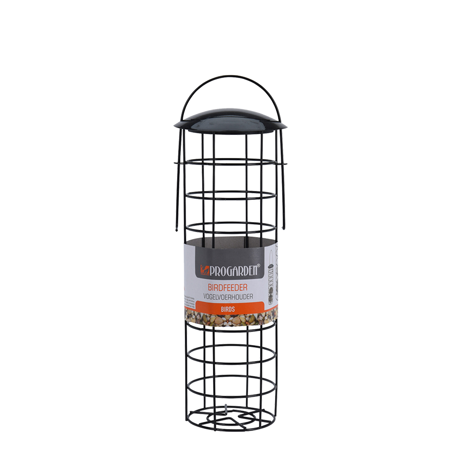 Pro Garden Vogelfutterhalter Metall ø7x31,5cm schwarz