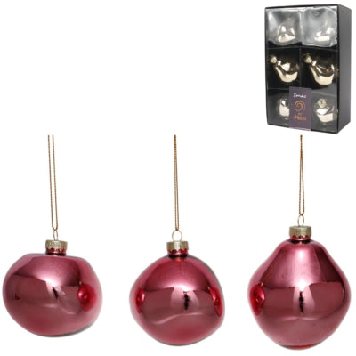 Xmas by Mooss Xmas by Moos Weihnachtskugeln rosa 8 cm 6 Stück | 12 Stück