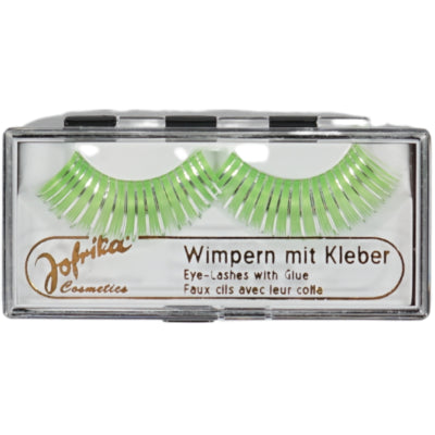 Jofrika Cosmetics künstliche Wimpern grün silber 9,5 cm B-Wahl | 60 Stück