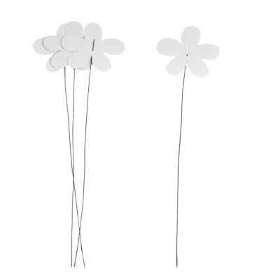 Deko-Steckerblume weiß 38 cm 4er-Set | 24 Stück