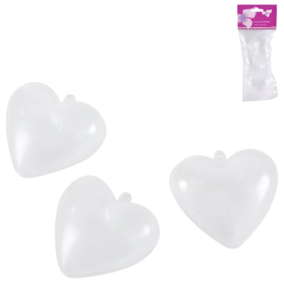 Anhänger Herz transparent 6 cm 3er Set | 24 Stück