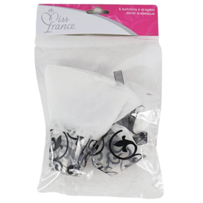 Miss France Geschenkverpackung schwarz 5 cm 6er Set | 24 Stück