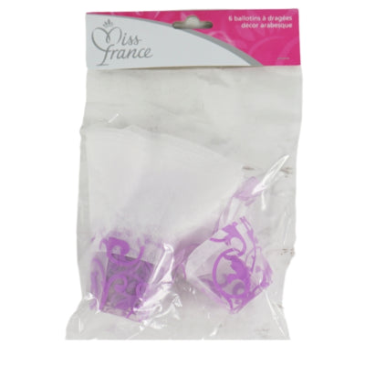 Miss France Geschenkverpackung lila 5 cm 6er Set | 24 Stück