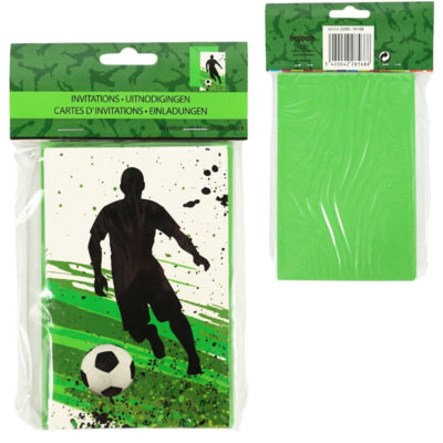 Fußball-Einladungskarten 14 cm 8 Stück | 36 Stück