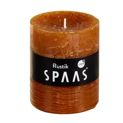 Spaas(r) Stumpenkerze rustikal zimtbraun 7 x 8 cm | 16 Stück