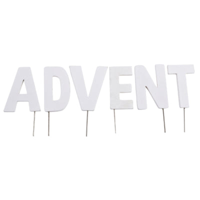 Abi Deko Weihnachts-Buchstabenausstecher Advent weiß 8 cm | 24 Stück