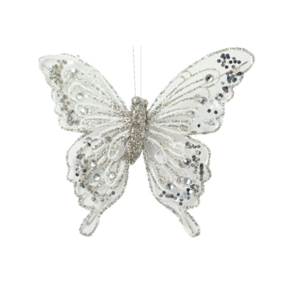 Schmetterling auf Clip Champagnerfarben 11 cm | 48 Stück