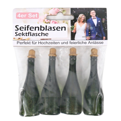 Blasenblasende Champagnerflasche 7,7 cm 4 Stück | 24 Stück