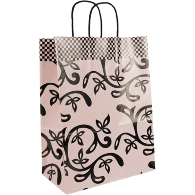 Papiertüte rosa und schwarz 31 cm 250er-Set