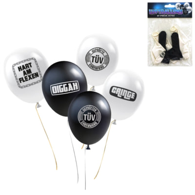 Luftballons mit Texten 22 cm 5er-Set | 24 Stück