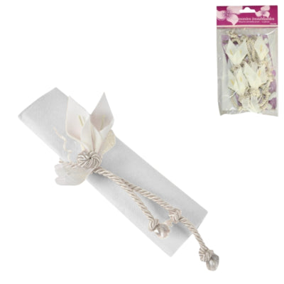 Serviettenring Seil mit Blumendekor elfenbein 4 Stück | 24 Stück