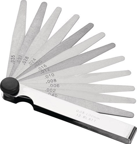 Promat tecwerk Fühlerlehre | Blechstärke 0,05-2,0 mm | Stahl | Länge 100 mm Anzahl der Klingen 21 Stk. - 4000851423