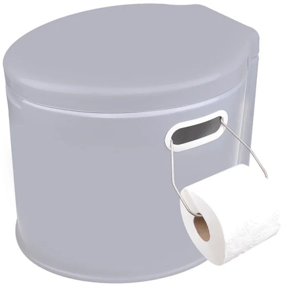 Proplus tragbare Toilette 7 Liter Sitzhöhe 37 cm grau