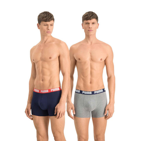 Puma Basic Boxer Short Men (Pack von 2) Graublau Größe s