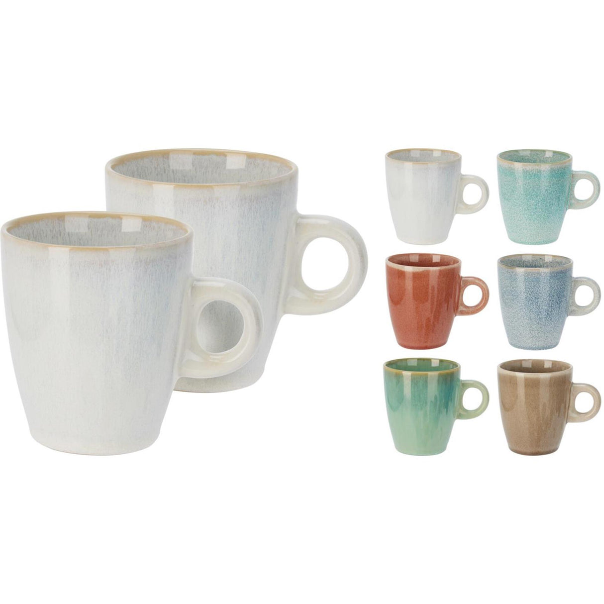 Excellent Houseware-Becher aus Steingut, 220 ml, 2er-Set
