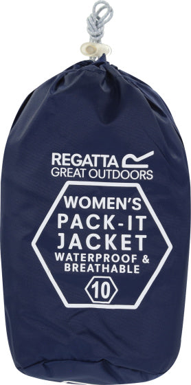 Regatta Pack-it III Regenjacke Damen Dunkelblau Größe L.