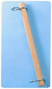 Van der Doelen-Reckstange aus Holz mit Eisenringen, 42,5 cm lang