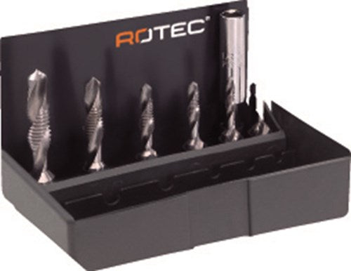 Rotec 6 Stk. Kass. Kombibohrer M3-M10 - 9002030