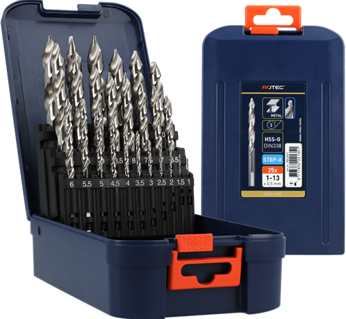 Rotec Spiralbohrer-Set | 104 - Schritt-x | Di 338 | 25 Stück | ø1-13 ABS - 900.0071