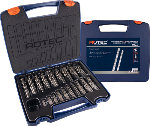Rotec Spiralbohrer-Set '105', DIN338, Typ N, 170-tlg., ø1-10 ABS - 900.0173k - 900.0173k