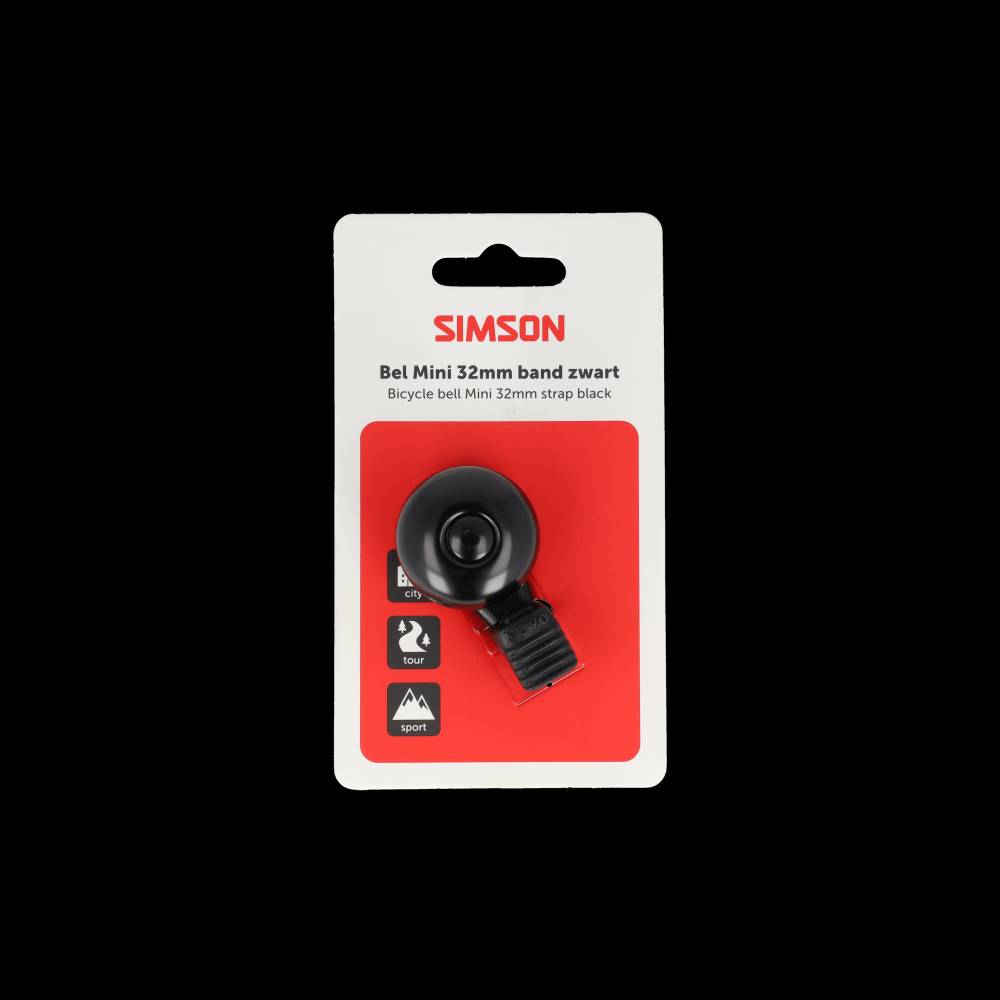 Simson bel mini 32mm flex-band bevestiging zwart