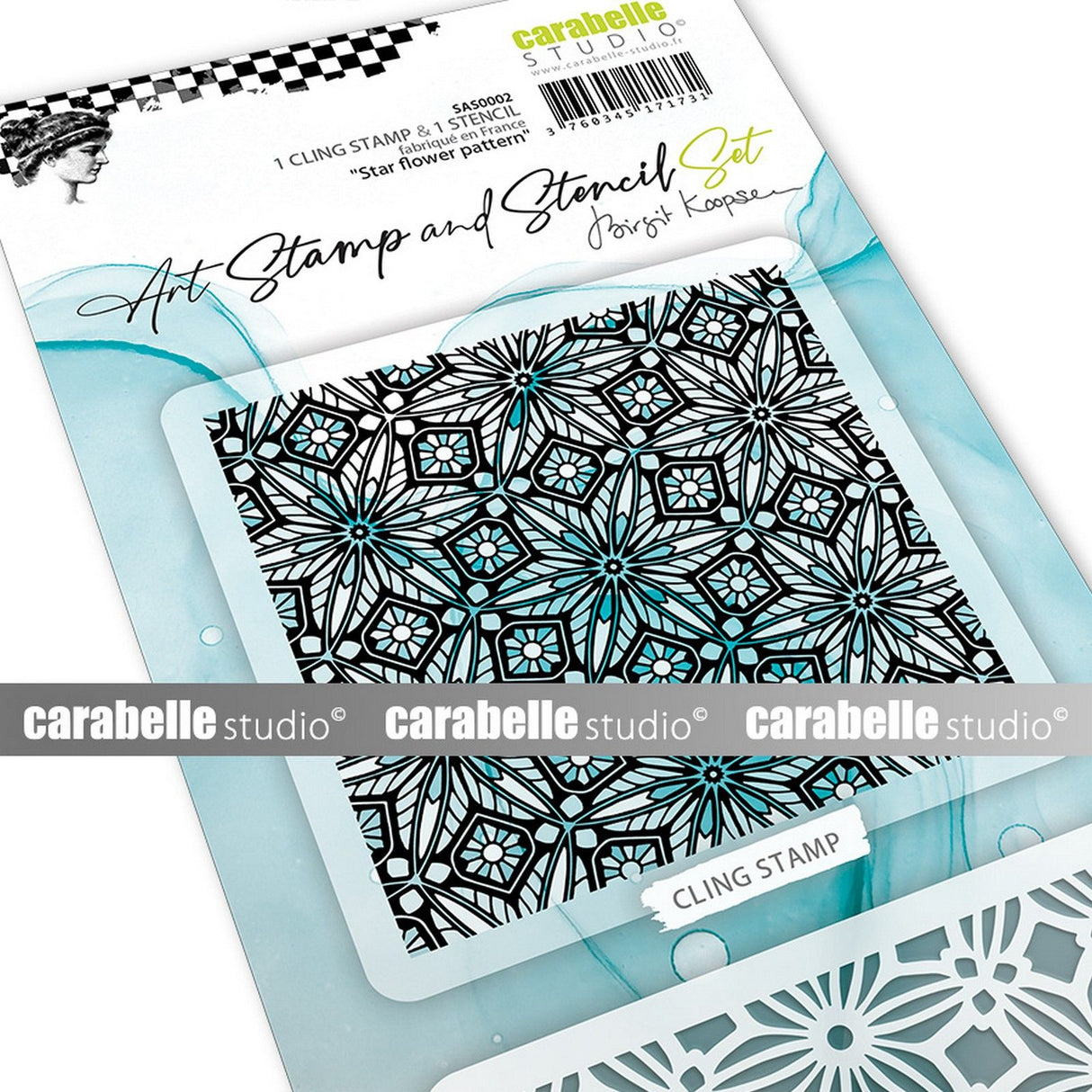 Carabelle Studio • Kunststempel-Schablonenset mit Sternblumenmuster