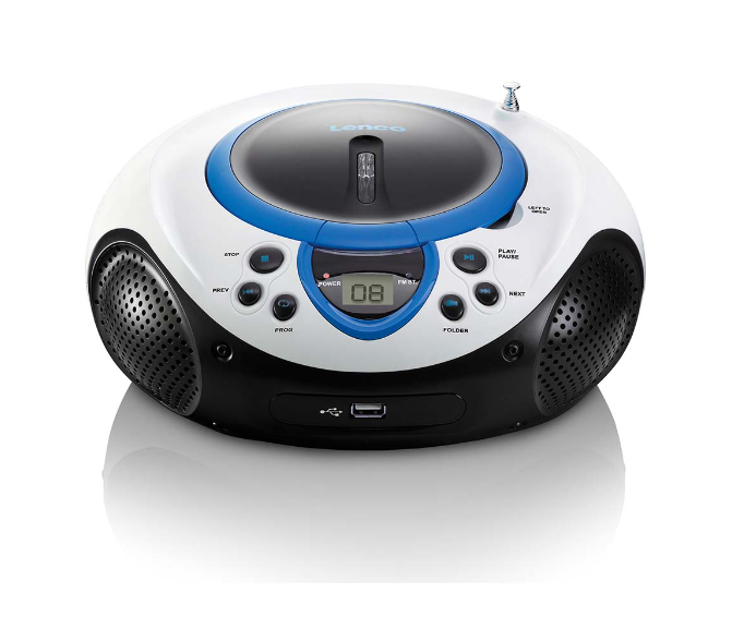 Lenco SCD38 tragbarer CD-USB-Player blau