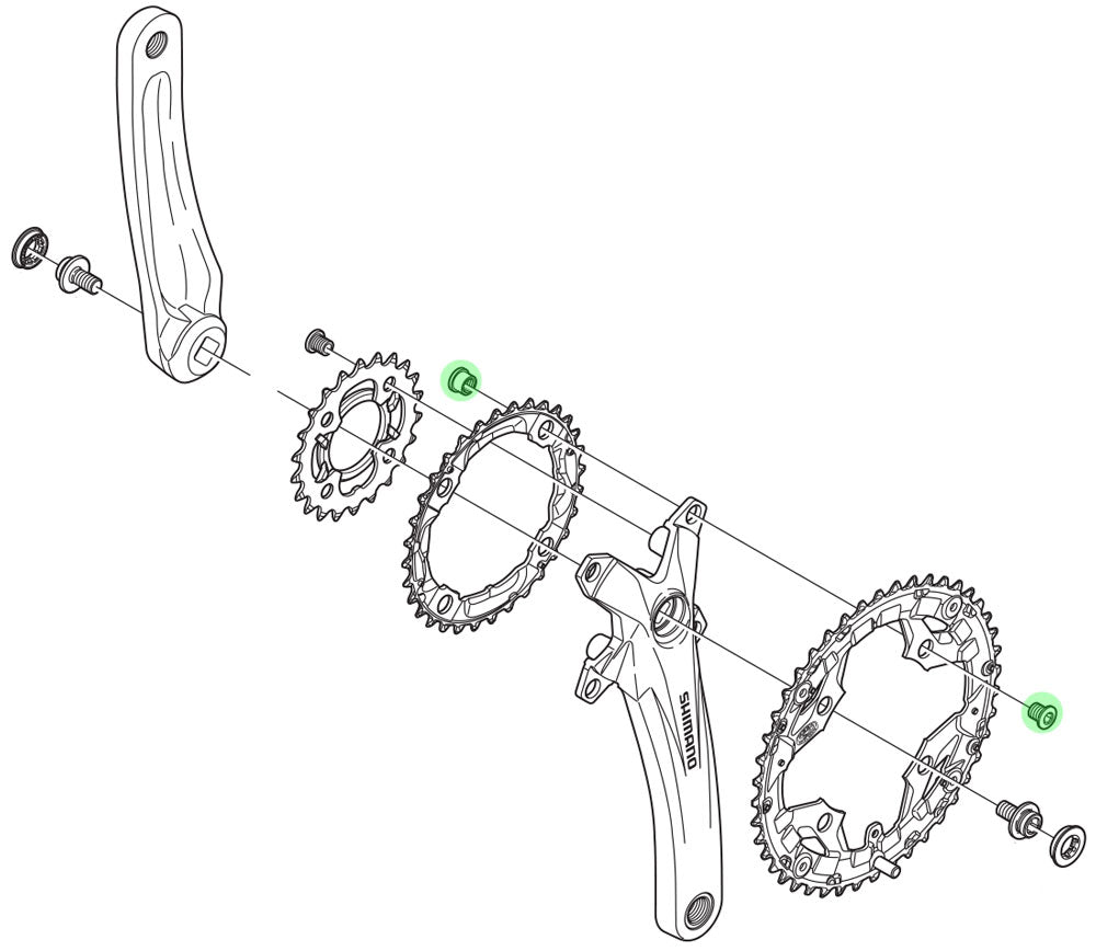 Shimano Blattbout Set Outer Leaf M8 x 8,5 FC-M430 390 Verschiedenes (4 Stücke)