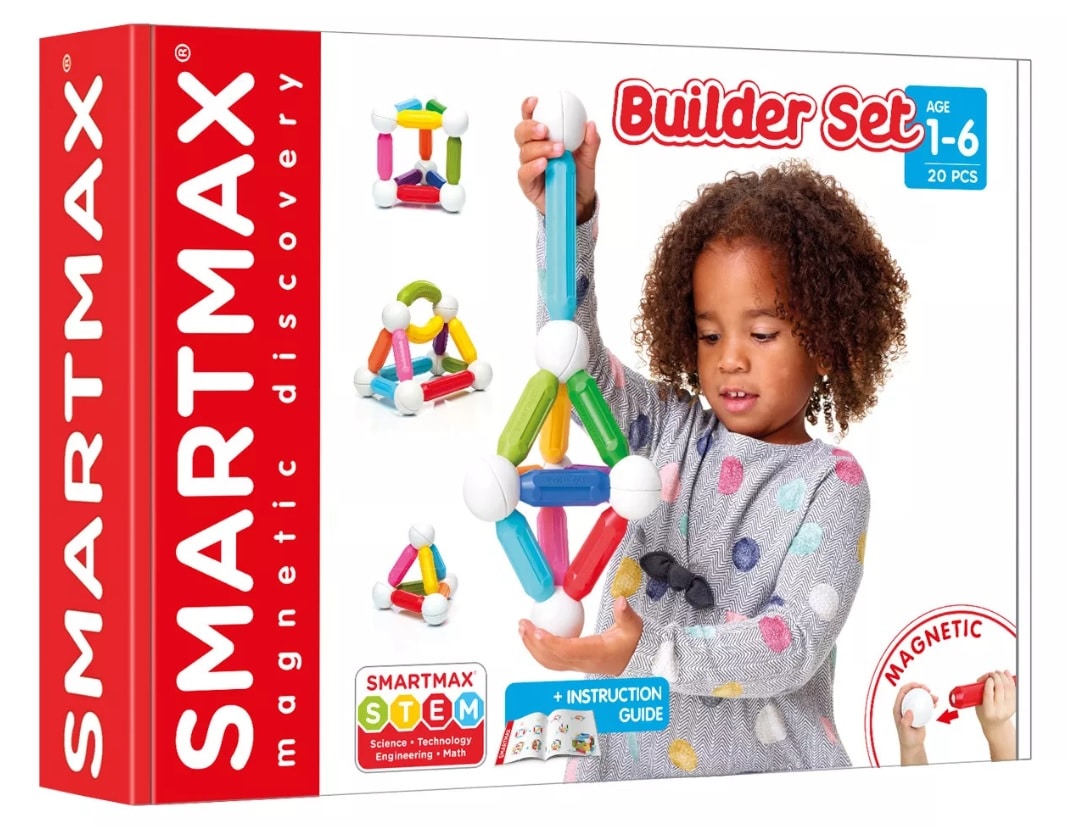 Smartmax Mein erstes Baukastenset – Magnetisches Bauspielzeug – 20-teiliges Set mit gebogenen Stangen – Lernspielzeug für Kleinkinder – ab 1 Jahr