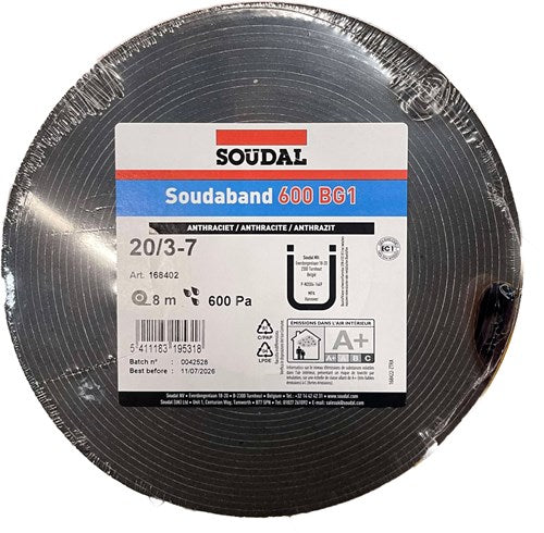 Soudal Soudaband 600 BG1 20 2-4 Anthrazit (10 m) – 168403