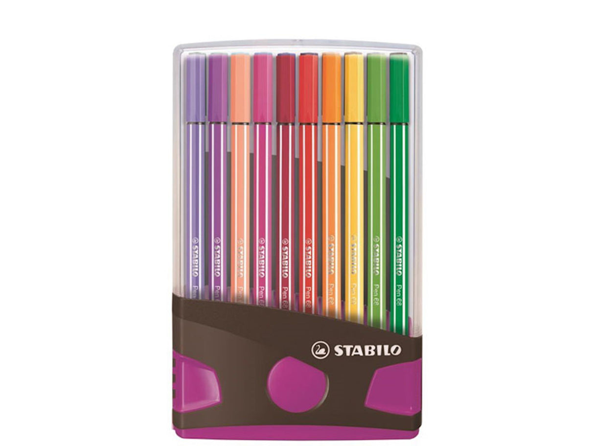 Stabilo Filzstift 68 Colorparade Anthrazit Pink, Box à 20 Stück