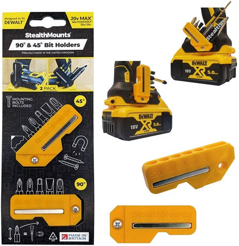 Stealthmounts 4590 bithouder voor dewalt | geel | 2 stuks - bh-dw-4590-ylw
