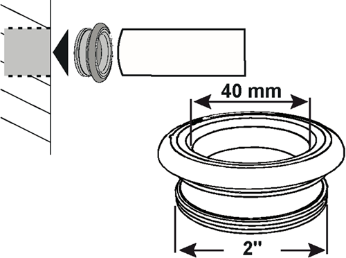 Cornat Gumminippel mit Gewinde 2'' x 40mm - t3185014