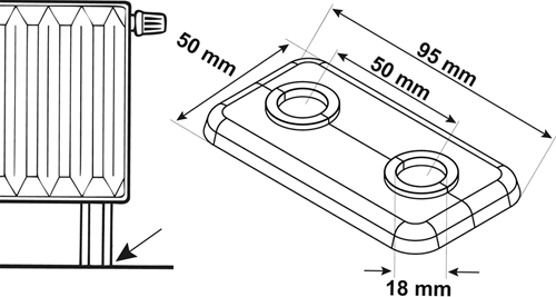Cornat Doppel-Mohnrosette Kunststoff 18mm mit - t384001