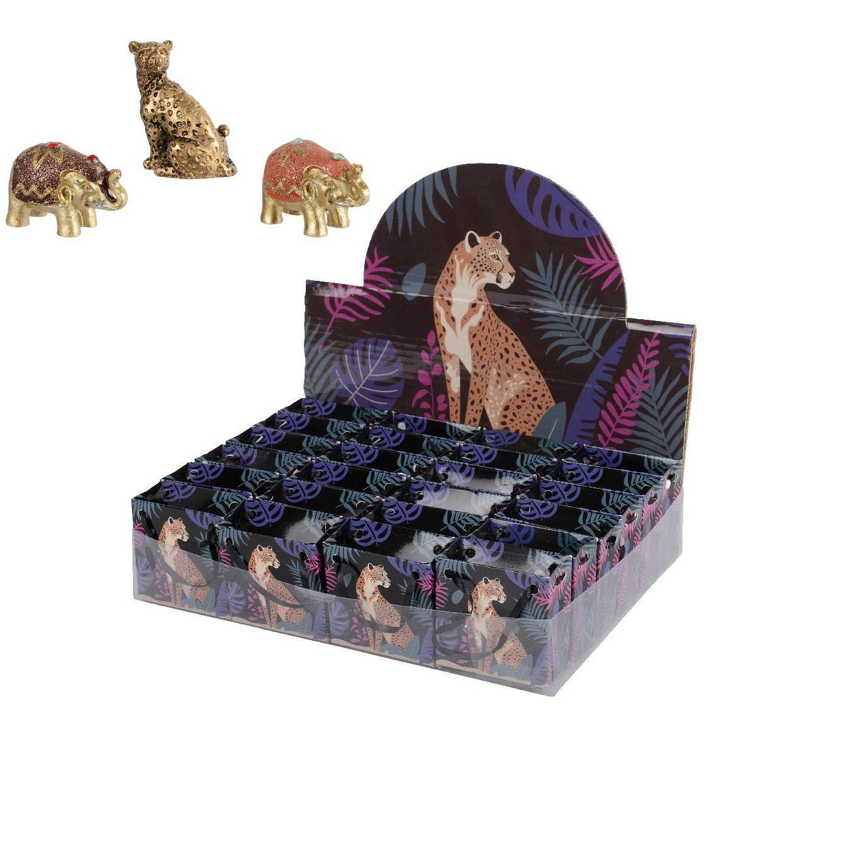 Decoris figuur dier goud in geschenktasje polyresin 4x2,7x4,5cm