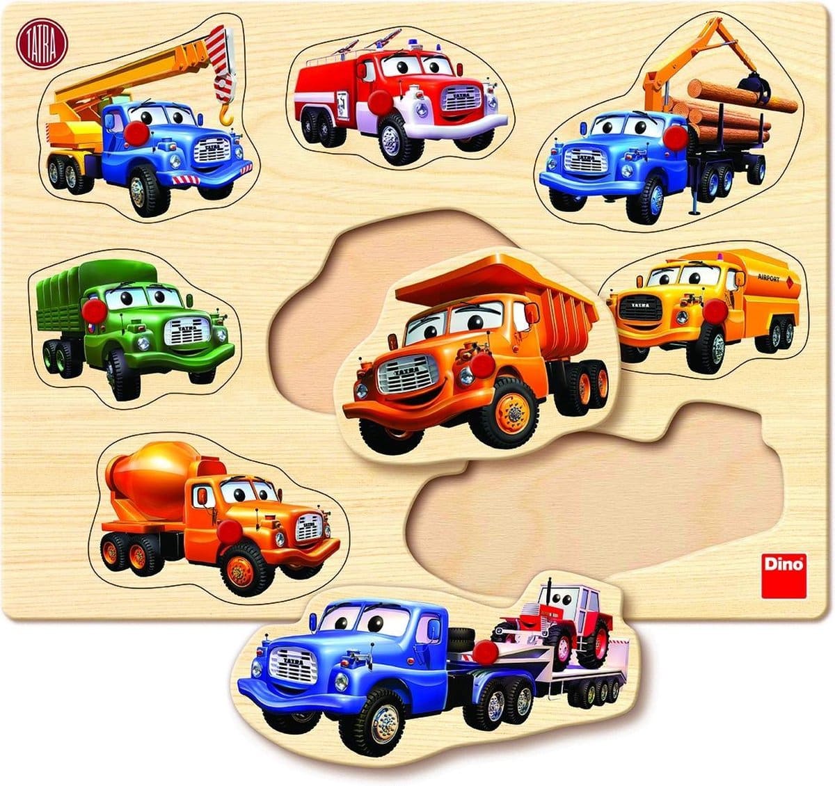 Dinotoys Dino-Puzzle – Holzpuzzle in Tatra-Form – 8 Teile
