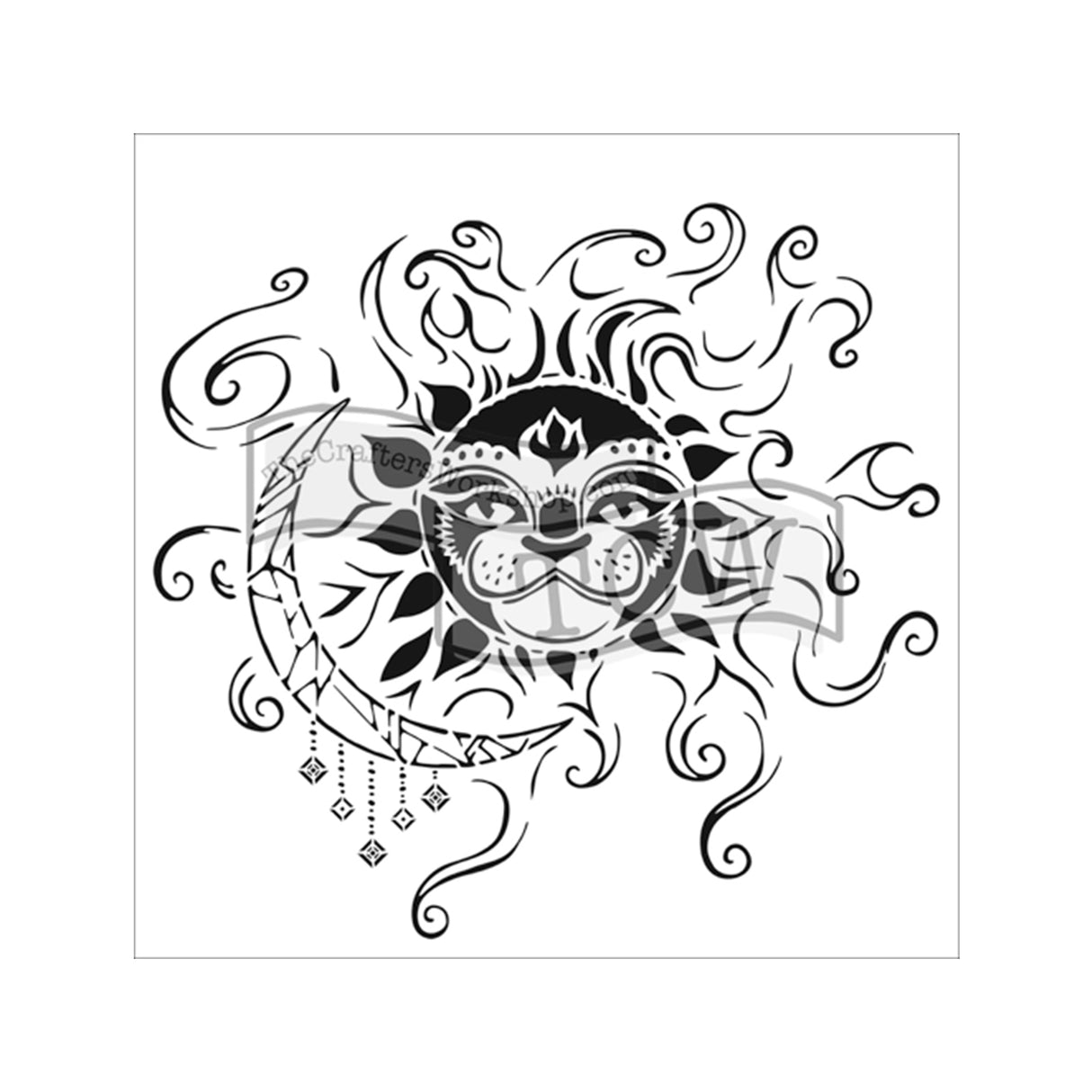 Die Werkstatt des Bastlers • Vorlage 15x15cm Sonne und Mond