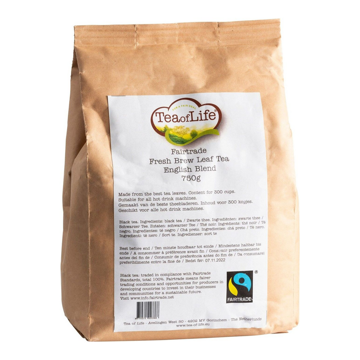 Tea of life fairtrade fresh brew thee english blend (6x 750 gr)