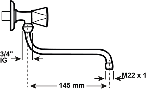 Cornat Wandarmatur mit schwenkbarem Auslauf S-Form 150 mm – tec351001