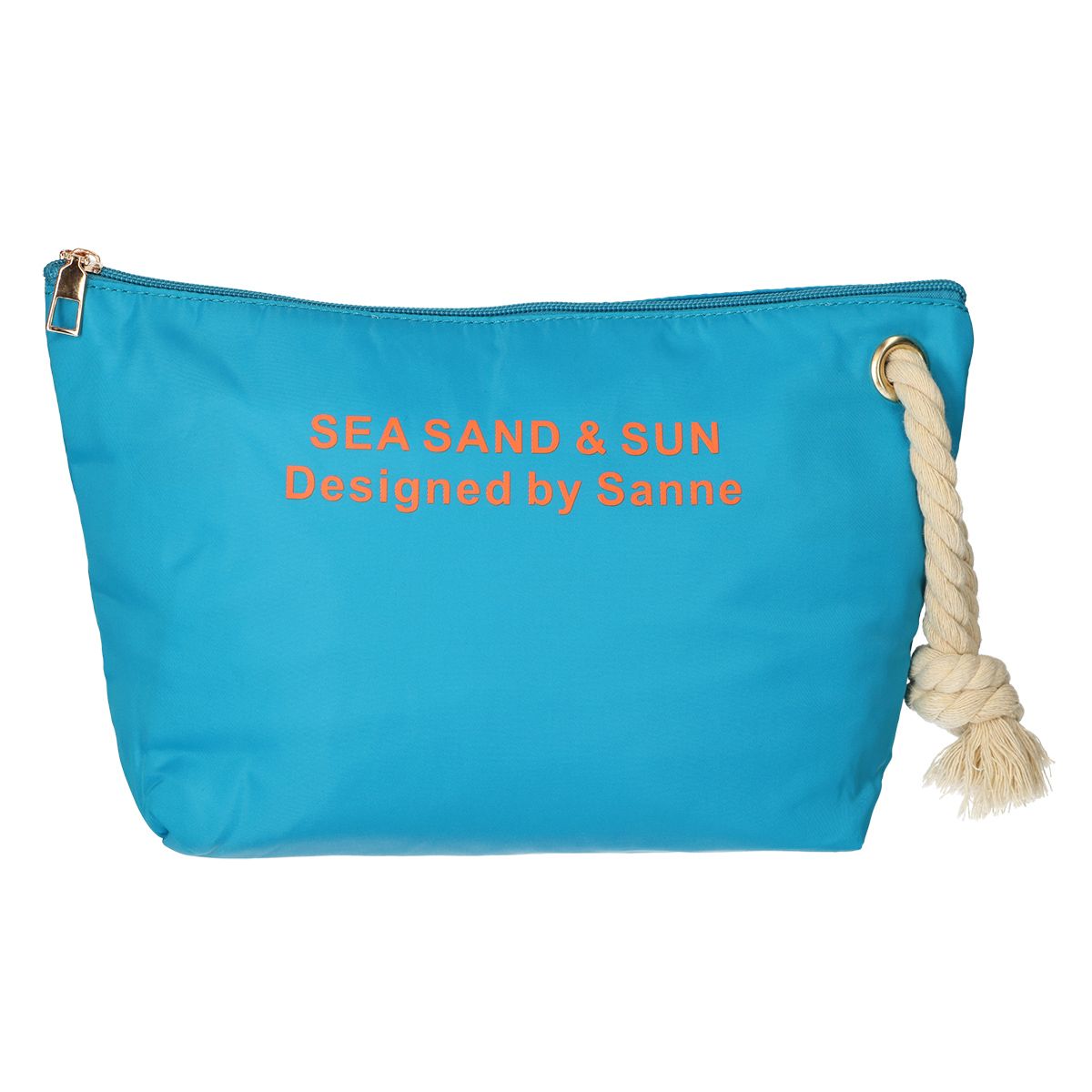 Traveller Kulturbeutel Meer, Sand Sonne Blau Orange 30cm x 19,5cm