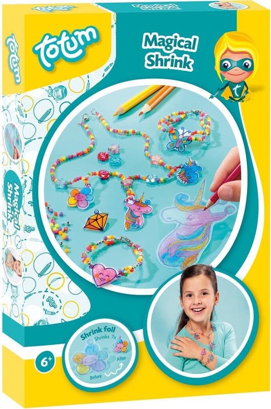 Mit dem magischen Schrumpfschmuck-Set mit Schrumpffolie und Perlen können Sie den schönsten Schmuck herstellen