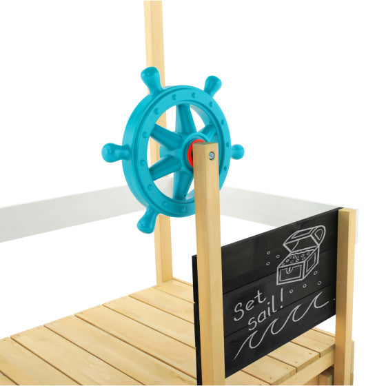TP Toys Ahoy Holzspielboot mit ausziehbarem Sandsackzubehör