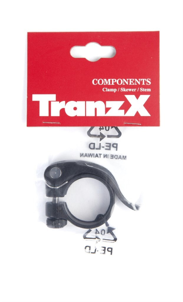 Tranzx -Sitzstiftklemme mit Quick -Teninger 31.8ø Black auf der Karte