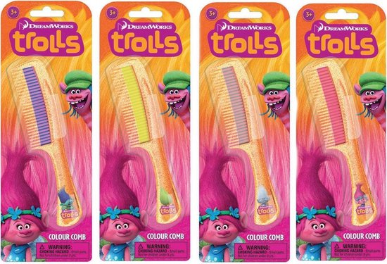 Goliath Trolls Kamm zum Färben Ihrer Haare in 4 verschiedenen Farben