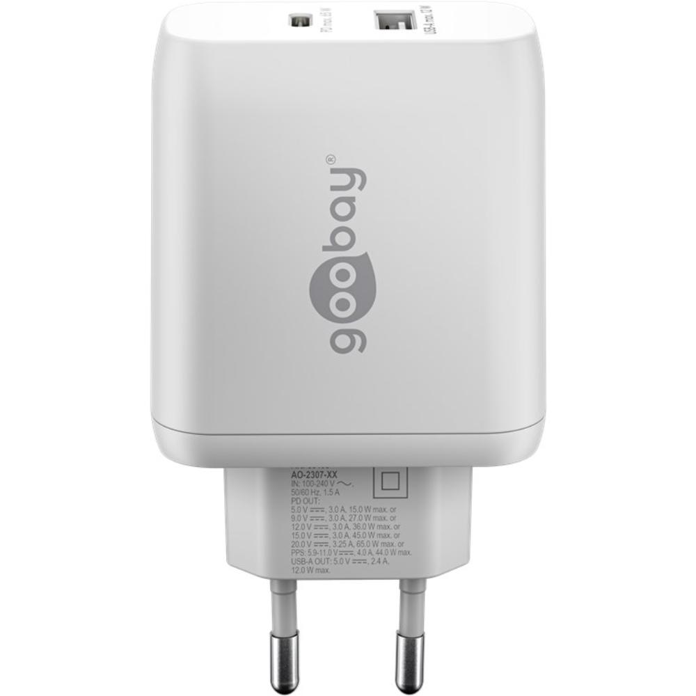 Goobay USB-C PD Gan Dual Schnellladegerät (65 W)