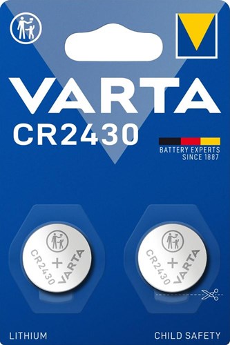 Varta Lithium-Knopfzellenbatterie CR2430 | 3 V Gleichstrom | 290 mAh | 2 Stück | Silber | 1 Stück - 6430101402 6430101402