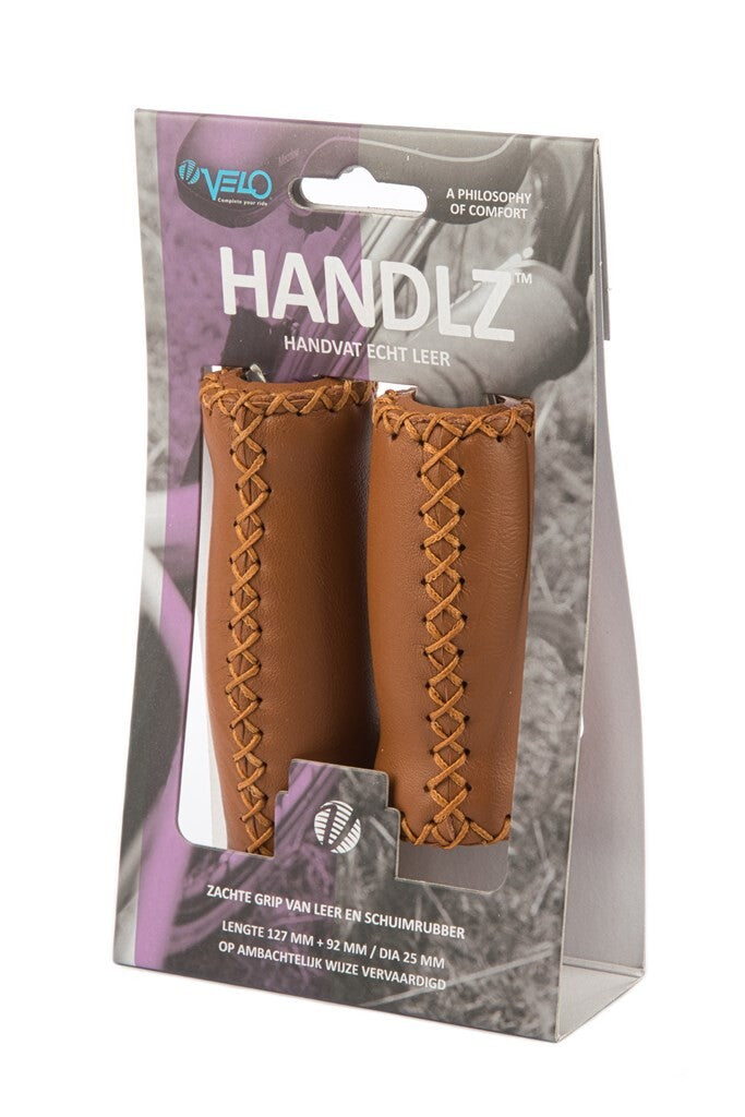 Velo Griff Leder 92 127 mm braun - echtes Leder